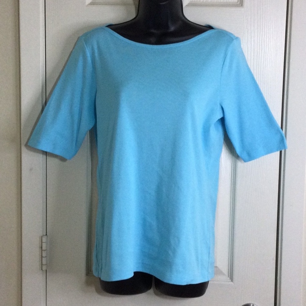 St. John's Bay Turquoise Short Sleeve Top